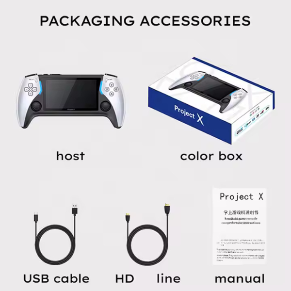 Console Portable Project X – Écran IPS, 2000+ Jeux Rétro, HDMI, Haut-Parleurs Stéréo, Recharge USB Console Portable Project X – Écran IPS, 2000+ Jeux Rétro, HDMI, Haut-Parleurs Stéréo, Recharge USB