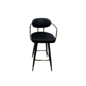 Chaise de Bar Moderne et Élégante - C113 en Semi-cuir Noir