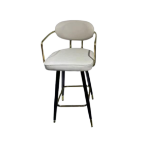 Chaise de Bar Moderne - C113 en Semi-cuir Blanc