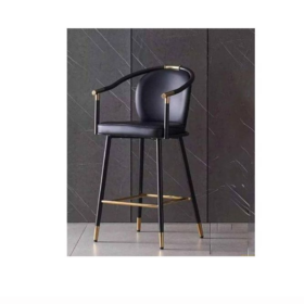 Chaise de Bar Moderne - C109 en Semi-cuir Noir