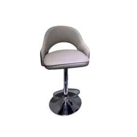 Chaise de restaurant & bar C107 – Design géométrique élégant – Semi-cuir gris moderne