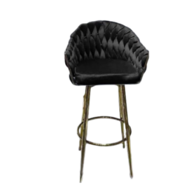 Chaise de restaurant A593 – Élégance moderne et motif géométrique noir