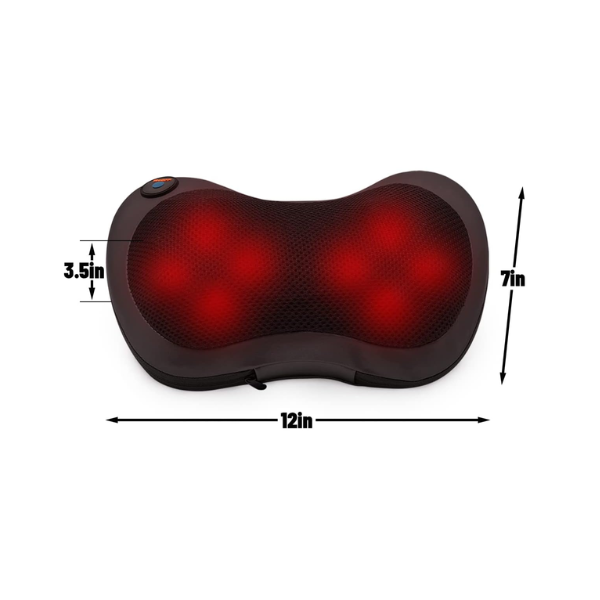 Coussin de Massage Électrique Shiatsu 3D – 8 Rouleaux Chauffants, Noir Bronze, Double Usage Maison & Voiture