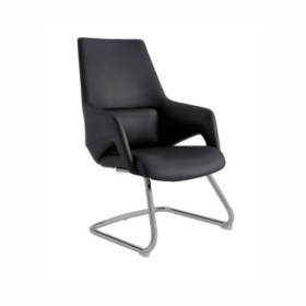 Fauteuil visiteur sans roulettes D8012 – Noir – 640x660x1020 mm – Confort & Design élégant