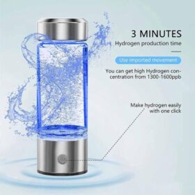 Générateur d’Eau Hydrogénée Portable – Bouteille 420 ml en Verre Borosilicate, USB, Électrolyse Rapide – Image 3