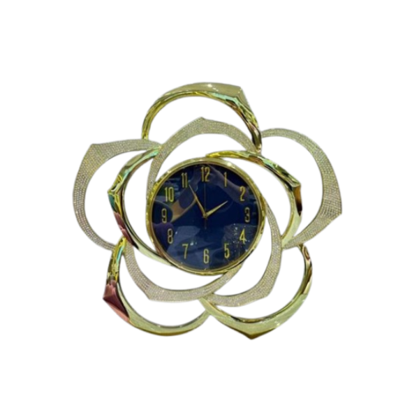 Grande Horloge Murale Design 67 cm - 24012 Or et Noir