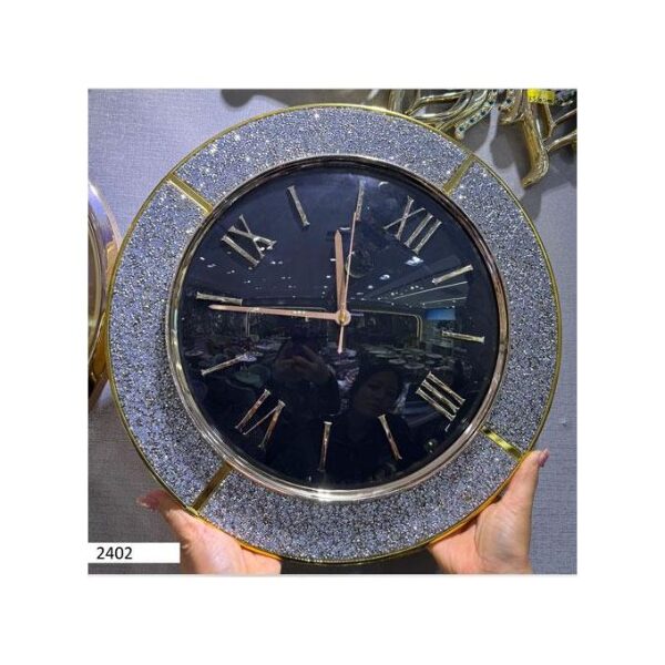 Horloge Murale Design Moderne 2402 – 40x40 cm – Finition Noire Élégante