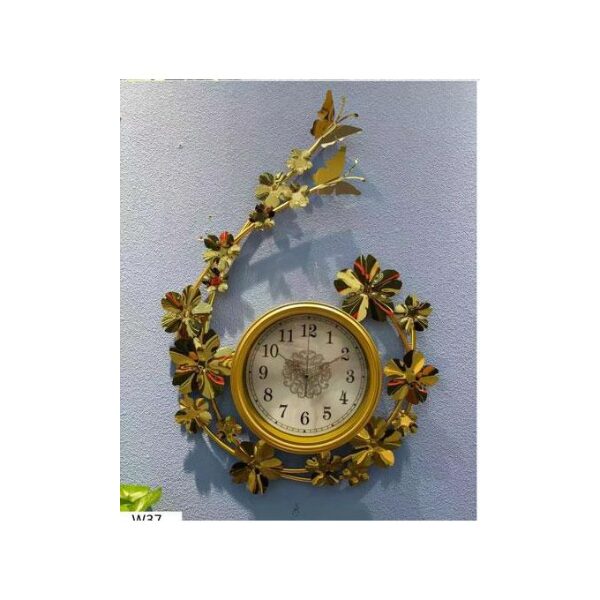 Horloge Murale Design W37 Dorée – 50x71 cm Élégante et Moderne pour Salon, Bureau ou Salle à Manger
