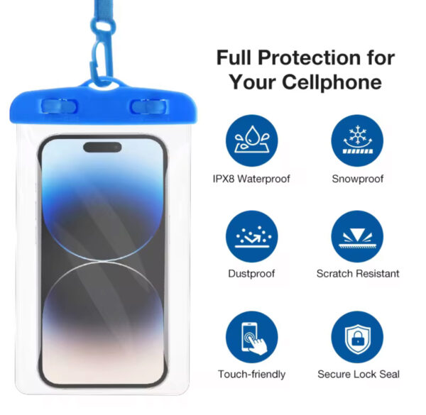 Pochette Étanche Universelle IPX8 – Protection Téléphone 3ATM, Écran Tactile, Plongée & Sports Nautiques Pochette Étanche Universelle IPX8 – Protection Téléphone 3ATM, Écran Tactile, Plongée & Sports Nautiques