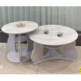 Lot de 2 Tables Basses Gigognes A26 - Blanches