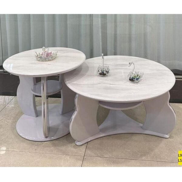 Lot de 2 Tables Basses Gigognes A26 - Blanches Lot de 2 Tables Basses Gigognes A26 - Blanches
