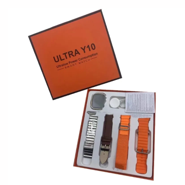 Montre Connectée ULTRA Y10 - 4 Bracelets, Écran 2.1" et Étanche IP68 Montre Connectée ULTRA Y10 - 4 Bracelets, Écran 2.1" et Étanche IP68