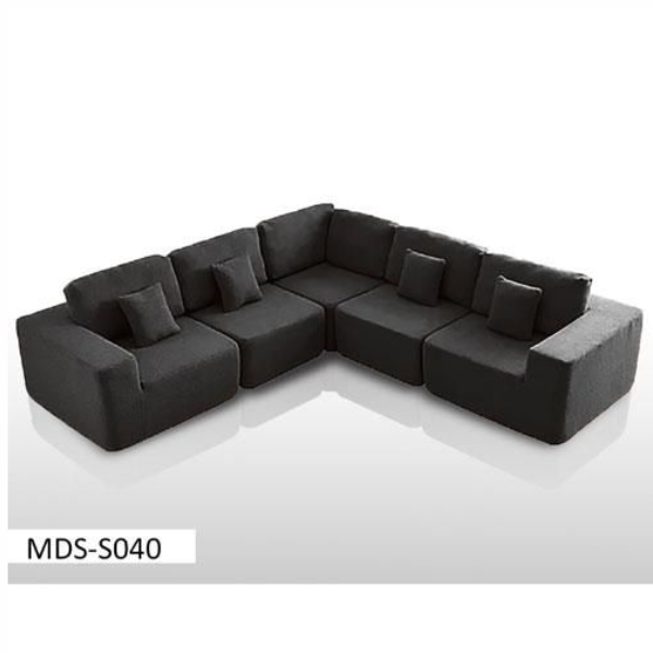 Canapé d'Angle MDS-S040  Tissu, 5 Places et Design Modulable