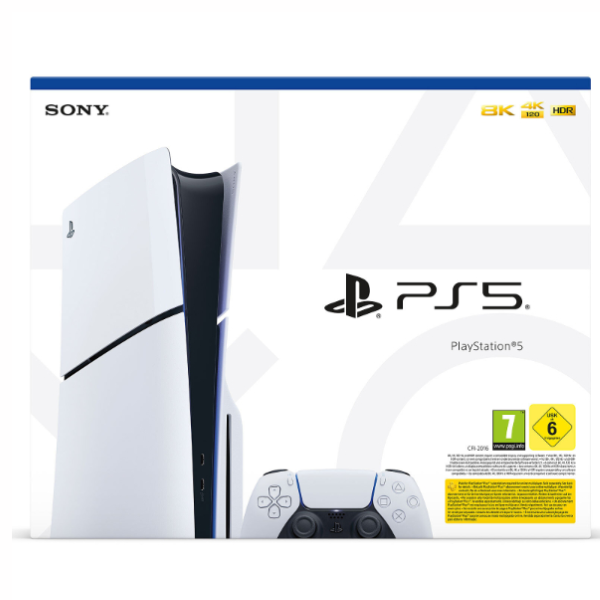Console Sony PlayStation 5 Slim – SSD 1 To, Lecteur Blu-ray, 4K/8K HDR, Ray Tracing, Audio 3D, Manette DualSense Console Sony PlayStation 5 Slim – SSD 1 To, Lecteur Blu-ray, 4K/8K HDR, Ray Tracing, Audio 3D, Manette DualSense