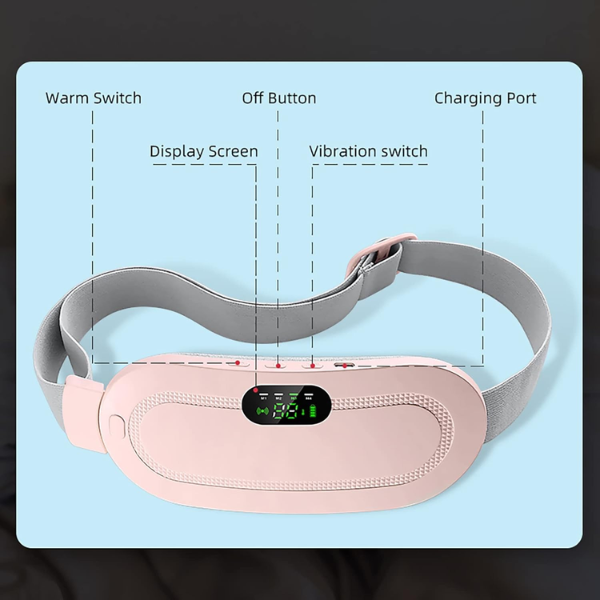 Ceinture Chauffante Menstruelle Intelligente – Soulagement Naturel des Douleurs, 3 Niveaux de Température, USB Rechargeable