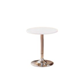 Table Basse Ronde Élégante J0013 – Plateau Effet Marbre Blanc & Structure Métal Argenté – Design Chic et Contemporain