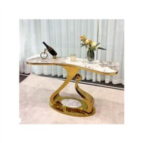 Table Console Moderne G327 - Meuble d'Appoint Doré - 140x40 cm