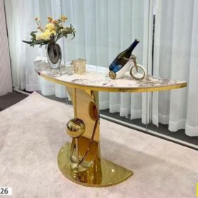 Table Console Dorée G326 – Élégance Moderne et Fonctionnelle – 140x40 cm Meuble d’Appoint Design