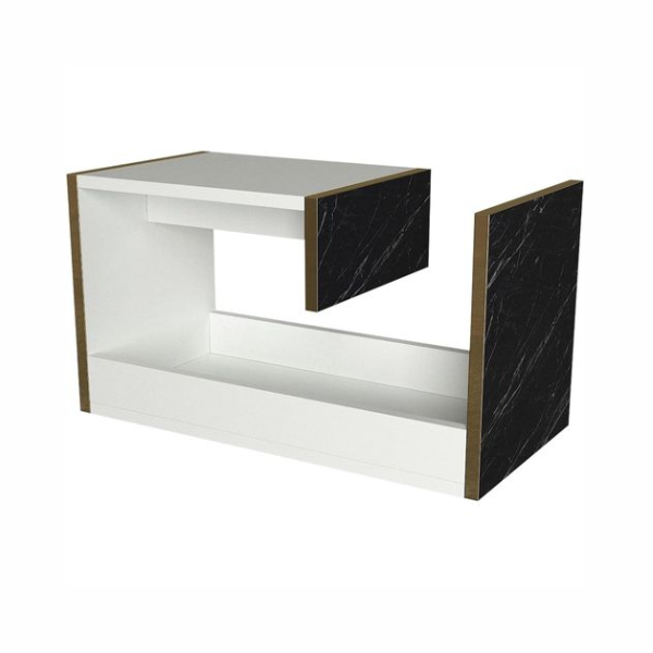 Table d'Appoint Lounge Moderne - 60 cm - Noir et Blanc Table d'Appoint Lounge Moderne - 60 cm - Noir et Blanc