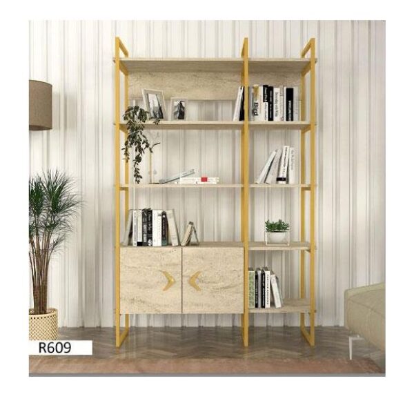 Étagère Industrielle et Vintage R609 - 5 Niveaux avec 2 Portes - 180 x 120 cm
