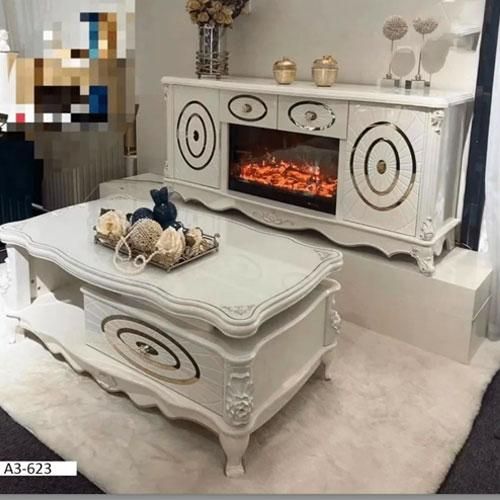 Ensemble de Salon Design A3 - 623 : Table TV et Table Basse 150/120 cm - Blanc Ensemble de Salon Design A3 - 623 : Table TV et Table Basse 150/120 cm - Blanc