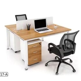 Station de Travail pour 2 Personnes WT17-A - Beige et Blanc