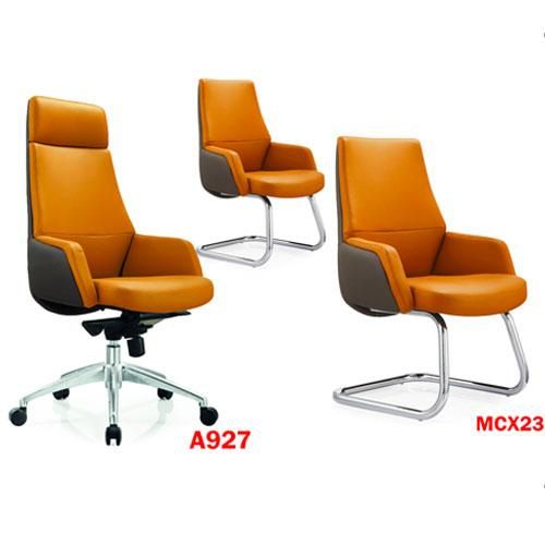 Ensemble de 3 Fauteuils de Visiteurs - A927-MCX23 en Cuir Orange Ensemble de 3 Fauteuils de Visiteurs - A927-MCX23 en Cuir Orange