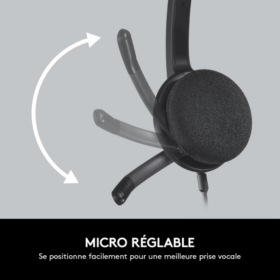 Logitech USB Headset H340 – Casque USB Confortable avec Micro Anti-Bruit pour PC et Télétravail