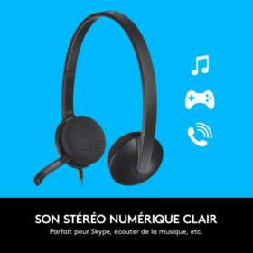 Logitech USB Headset H340 – Casque USB Confortable avec Micro Anti-Bruit pour PC et Télétravail – Image 3