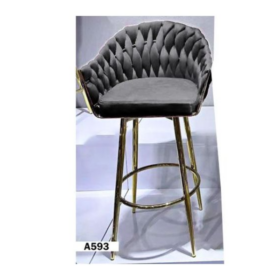 Chaise Bar A593 Moderne et Élégante – Design Géométrique Chic – Grise