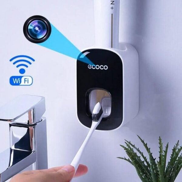 Distributeur de Dentifrice avec Caméra Espion 1080P – Caméra Cachée WiFi avec Détection de Mouvement et Vision Nocturne