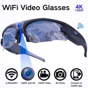 Lunettes de soleil avec caméra Wi-Fi HD 4K