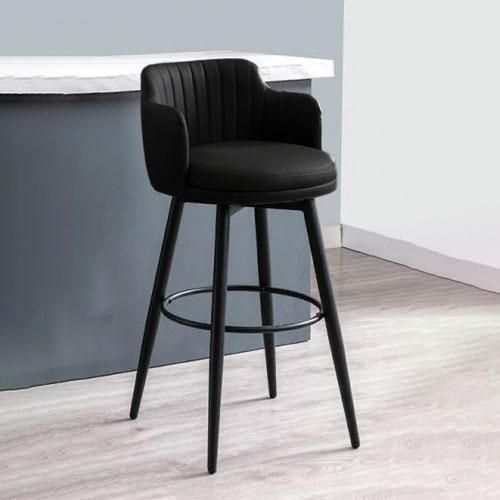 Chaise de Bar Design C115 - Semi-Cuir Noir Chaise de Bar Design C115 - Semi-Cuir Noir