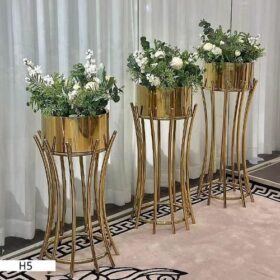 Set de 3 Vases Décoratifs H2 - Doré et Noir
