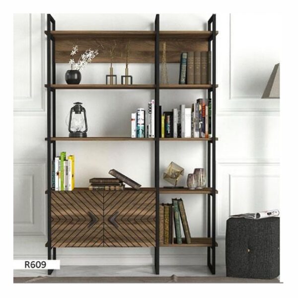 Étagère Industrielle et Vintage R609 - 5 Niveaux avec 2 Portes - 180 x 120 cm