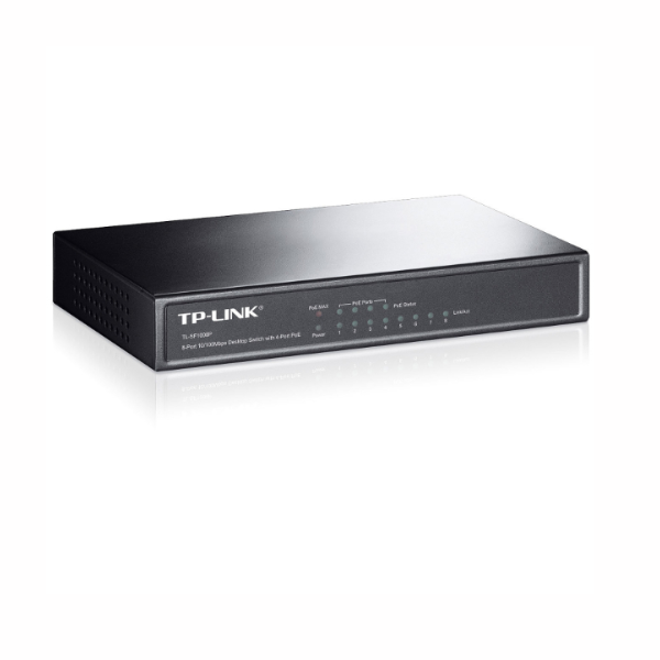 Switch TP-Link TL-SF1008P – 8 Ports Fast Ethernet 10/100 Mbps, Dont 4 Ports PoE, Boîtier Métal, Plug & Play