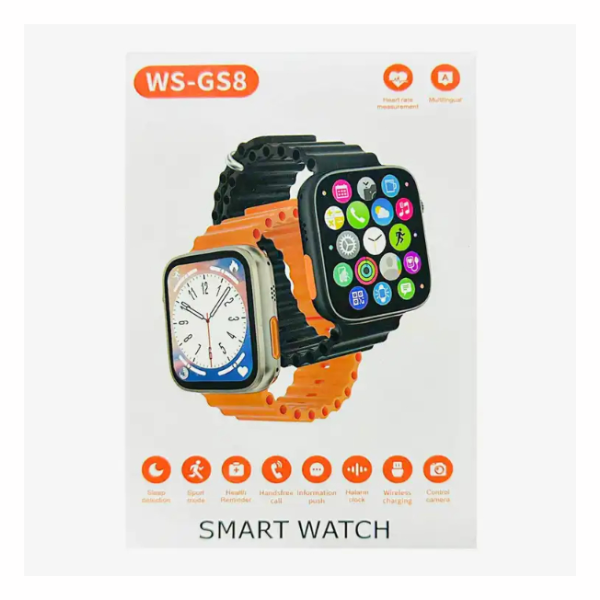 Montre Connectée WSTER WS-GS8 - Écran 2.2" et Appels Bluetooth - Orange et Noir Montre Connectée WSTER WS-GS8 - Écran 2.2" et Appels Bluetooth - Orange et Noir