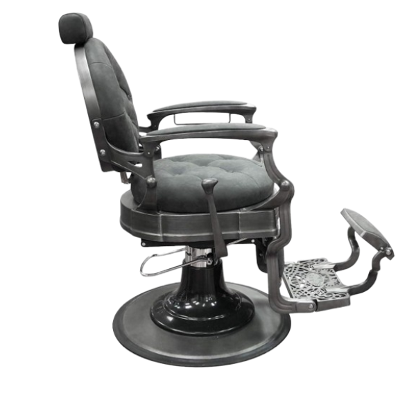 CHAISE DE BARBIER RS-BC8799QH – Fauteuil professionnel gris, confort mémoire de forme et structure inox