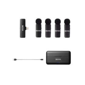 BOYA BY-V4U – Système de Micro Cravate Sans Fil 4 Canaux – USB-C – Réduction de Bruit & Autonomie 6h
