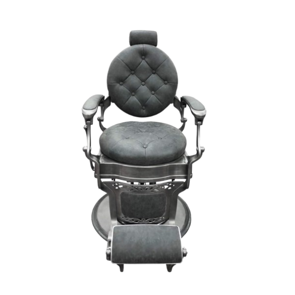 CHAISE DE BARBIER RS-BC8799QH – Fauteuil professionnel gris, confort mémoire de forme et structure inox