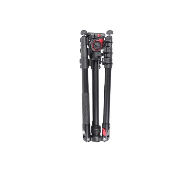 Trépied Caméra- MUFA-BK – Trépied Caméra Professionnel avec Tête Fluide Q5S, Aluminium & Fibre de Carbone, Hauteur Réglable