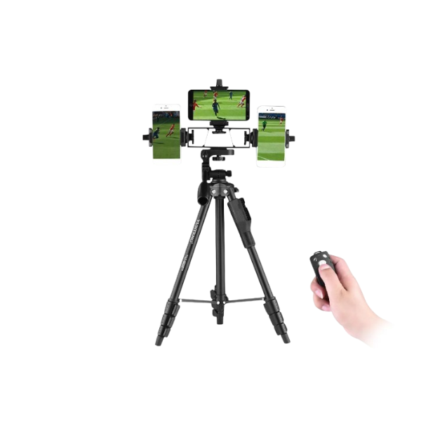 Trépied Téléphone YUNTENG VCT-6808 – Multifonction, 3 Supports, Tête Panoramique 360°, Hauteur 139 cm