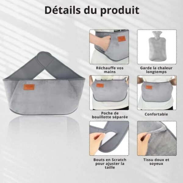 Bouillotte ceinture eau chaude 2 en 1
