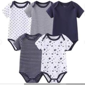 Pack de 5 Vêtements Bébé Garçon – 100% Coton | Doux, Confortables & Couleurs Aléatoires - 0 A 6MOIS ET 6 A 12MOIS