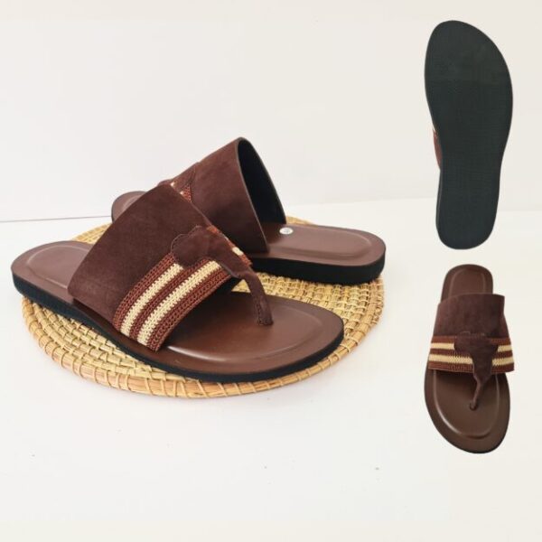 Chaussure Homme Cuir & Daim Marron/Beige, Pointure 44