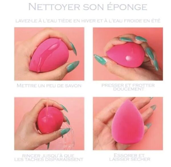 Éponges de maquillage – Pack de 24 (Pour fond de teint fluide, crème ou poudre)