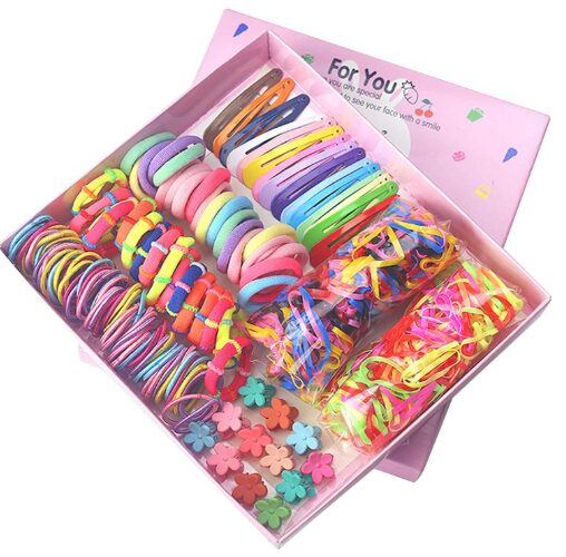 Accessoires cheveux pour bébés filles – Pack de 780 pièces colorées : élastiques, chouchous, pinces et barrettes