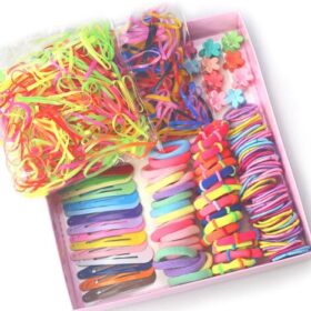 Accessoires cheveux pour bébés filles – Pack de 780 pièces colorées : élastiques, chouchous, pinces et barrettes – Image 5