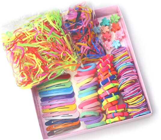 Accessoires cheveux pour bébés filles – Pack de 780 pièces colorées : élastiques, chouchous, pinces et barrettes