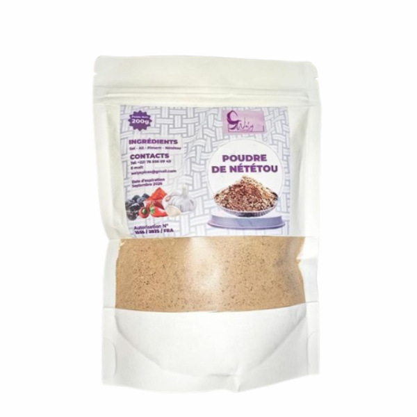 Poudre de Nététou 200G – Mélange Traditionnel au Sel, Ail, Piment et Nététou Poudre de Nététou 200G – Mélange Traditionnel au Sel, Ail, Piment et Nététou
